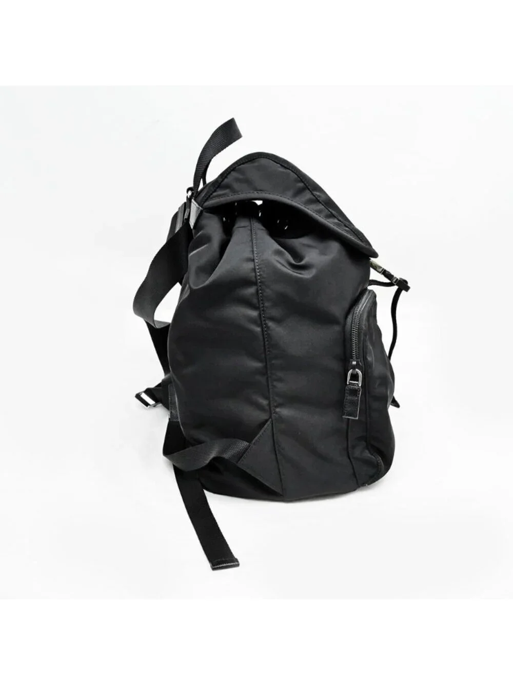 Prada Backpack Black Silver Nylon